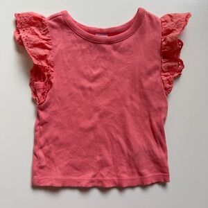 GAP Coral Kids Tank with Eyelet Ruffles